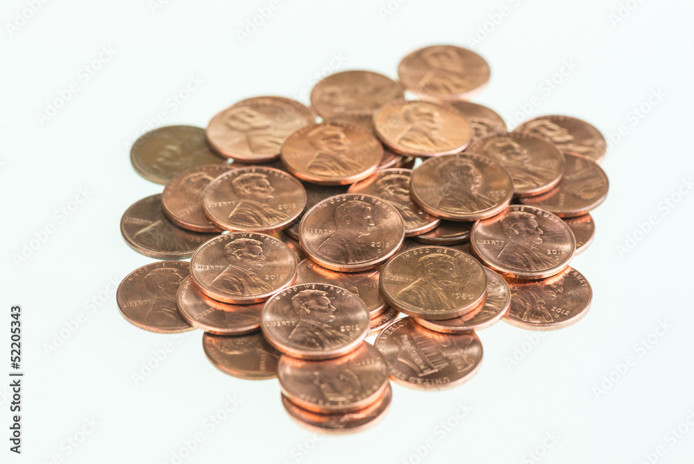 American pennies piled up American pennies piled up