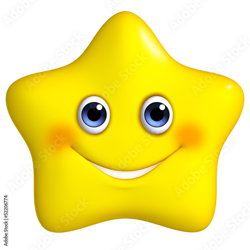 3d cartoon yellow star