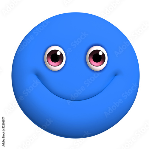 3d cartoon cute blue ball