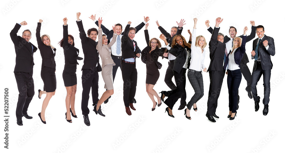 Obraz premium Group of people excited business people