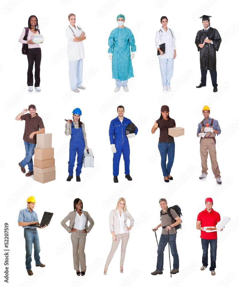 Professional workers, businessman, cooks, doctors, Professional workers, businessman, cooks, doctors,