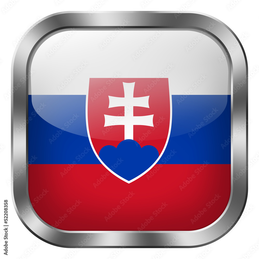 slovakia square metal button