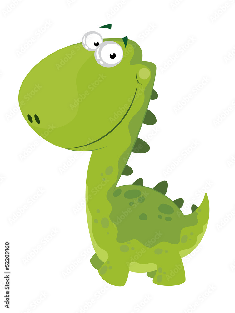 Naklejka premium green smiling dino