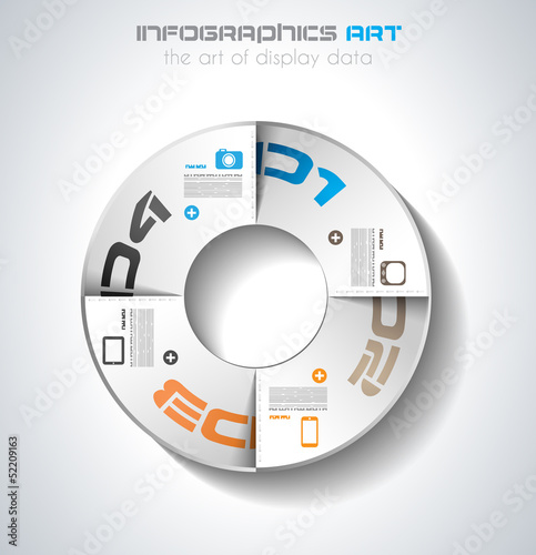 Infographic design template with paper tags.