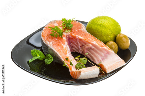 Raw Salmon steak
