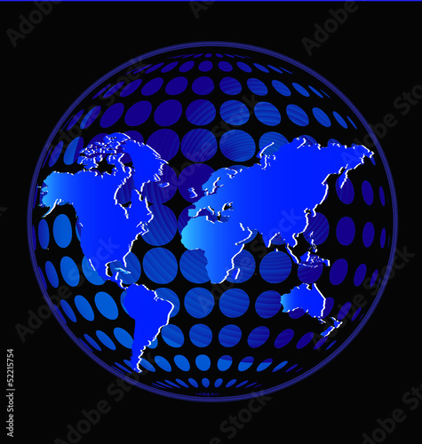 Earth in glowing blue color vector