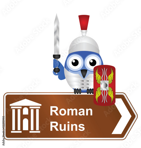 Comical Roman Ruins sign