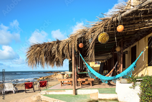 Fototapeta Naklejka Na Ścianę i Meble -  Bungalows and hammocks, Cabo Polonio, Uruguay