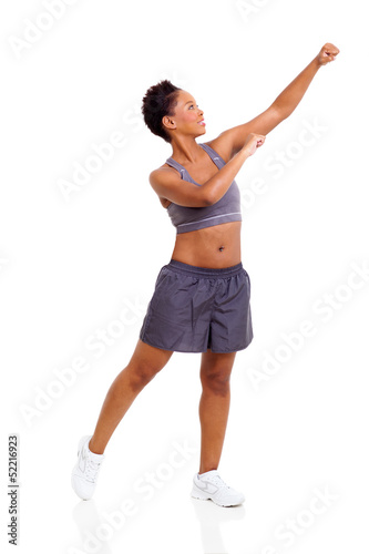 afro american woman exercising