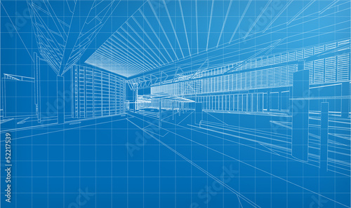 Wireframe of building 