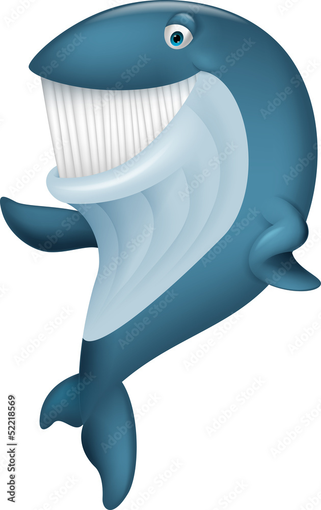 Naklejka premium Cute whale cartoon waving
