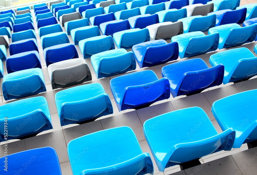 Blue seats at stadium Blue seats at stadium