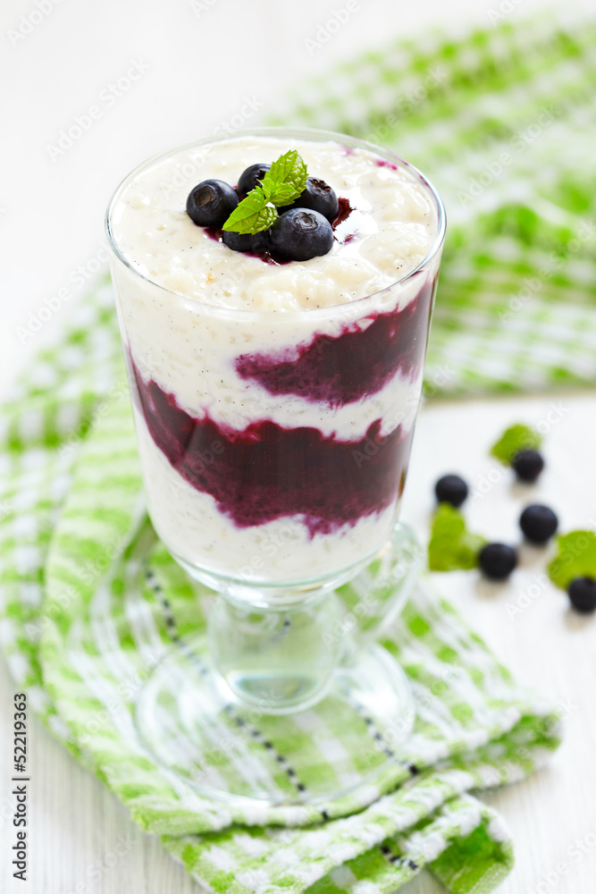 Rice pudding with blueberry Rice pudding with blueberry