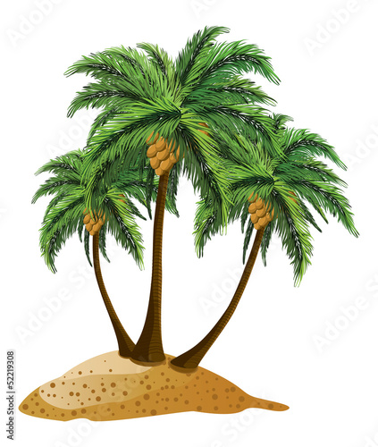 Cartoon island with palms