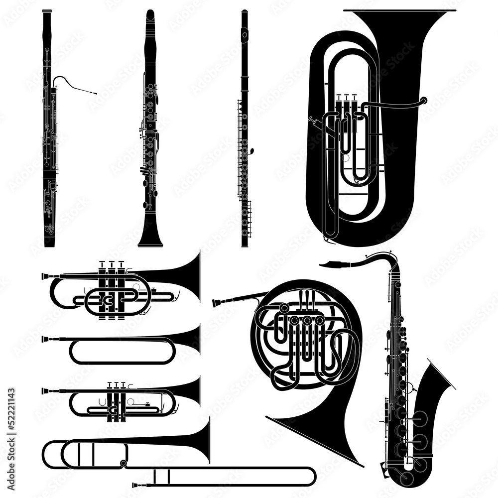 Труба музыкальный инструмент вектор