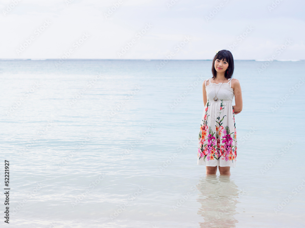 beautiful asian woman in the sea beautiful asian woman in the sea