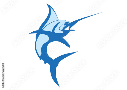 Marlin vector, swordfish illustration