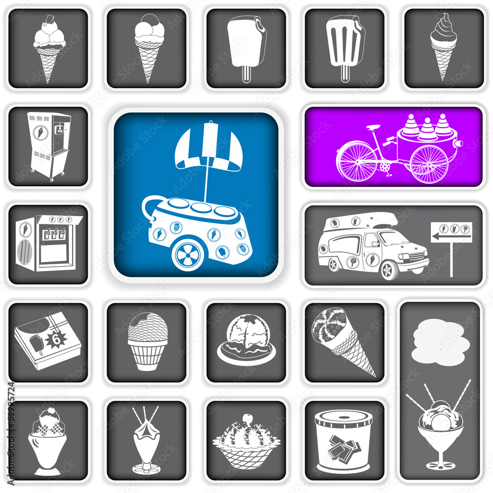 ice cream squared icons ice cream squared icons