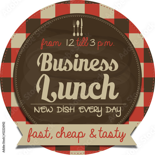 Business lunch vector sticker