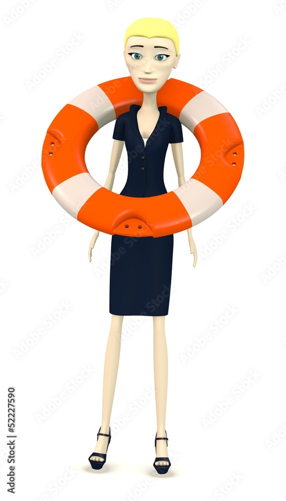 3d render of cartoon character with buoy