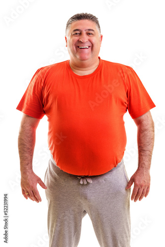 Portrait of a fat man smiling