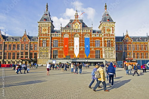 Photography Decorated buildings during coronation Amsterdam Netherlands