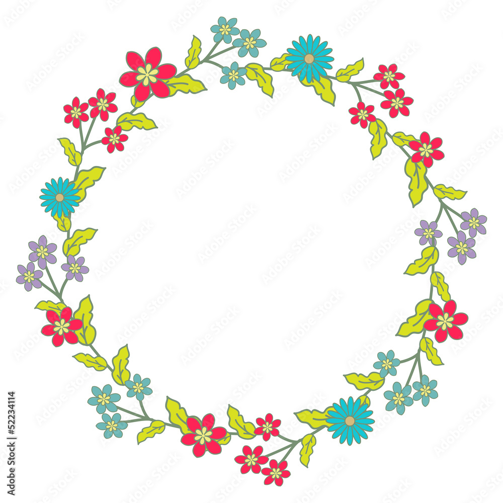 Floral wreath with decorative flowers