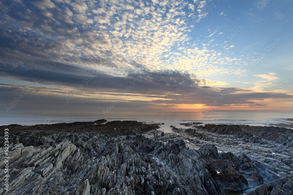 Obraz premium Sunset Woolacombe North Devon coast