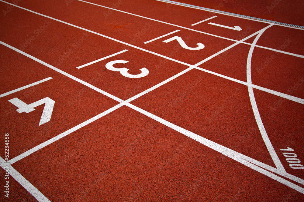 Athletics Start track lanes