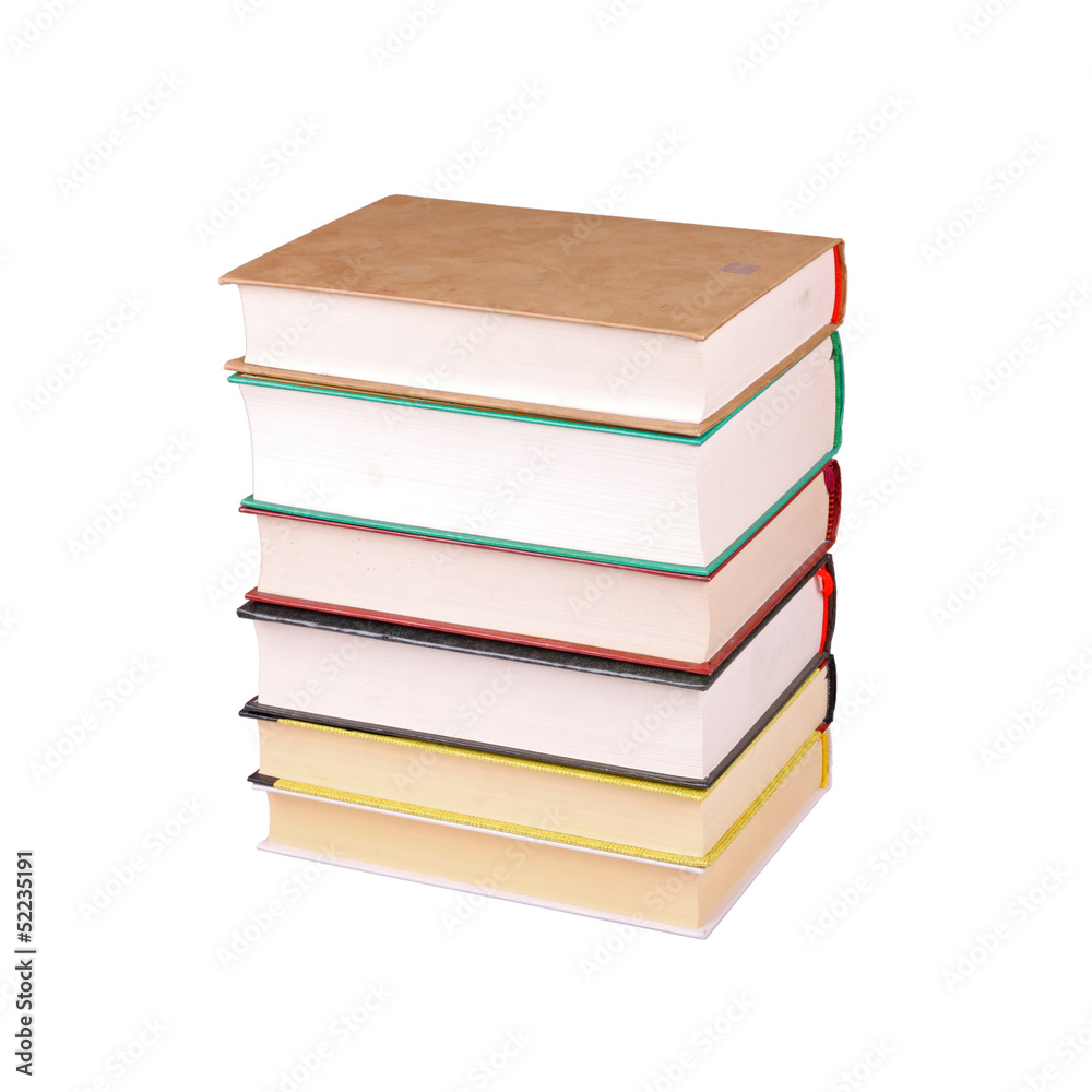 Stack of old books isolated on white Stack of old books isolated on white