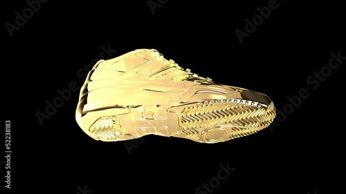 Gold shiny athletic sneakers