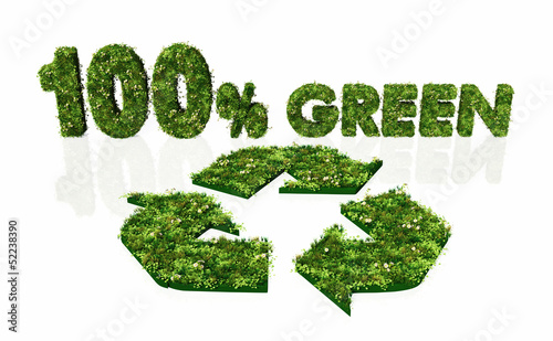 one hundred percent green and recyclable