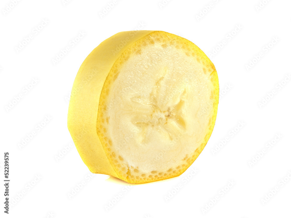 Slice of banana isolated on white background Slice of banana isolated on white background
