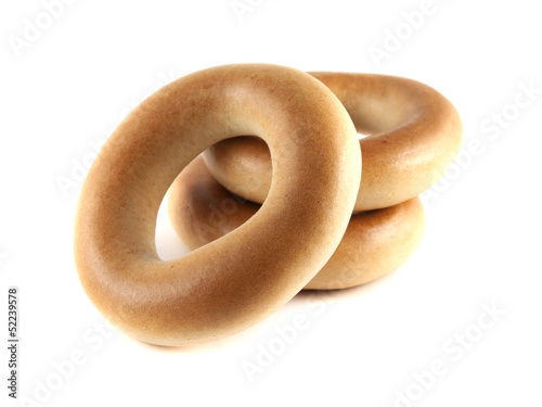 Bagels isolated on white background (three).