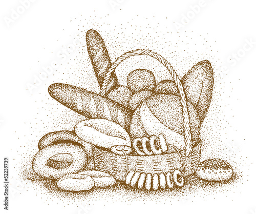 Bakery products hand-drawn illustration