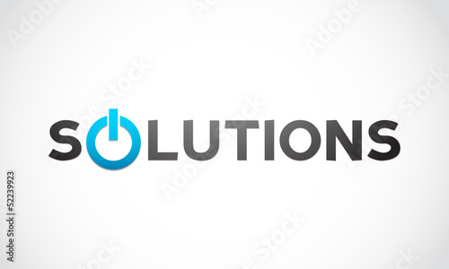 Solutions word with power icon