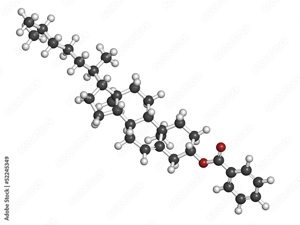 Cholesteryl benzoate liquid crystal molecule, chemical structure