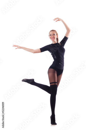 Woman dancing isolated on the white