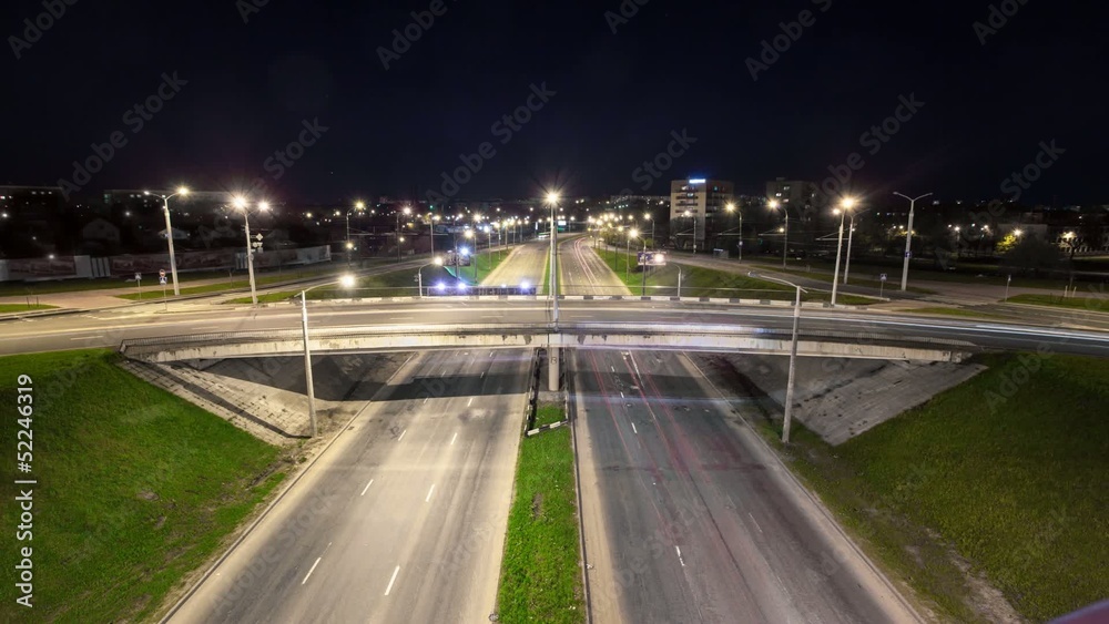 Timelapse of night traffic