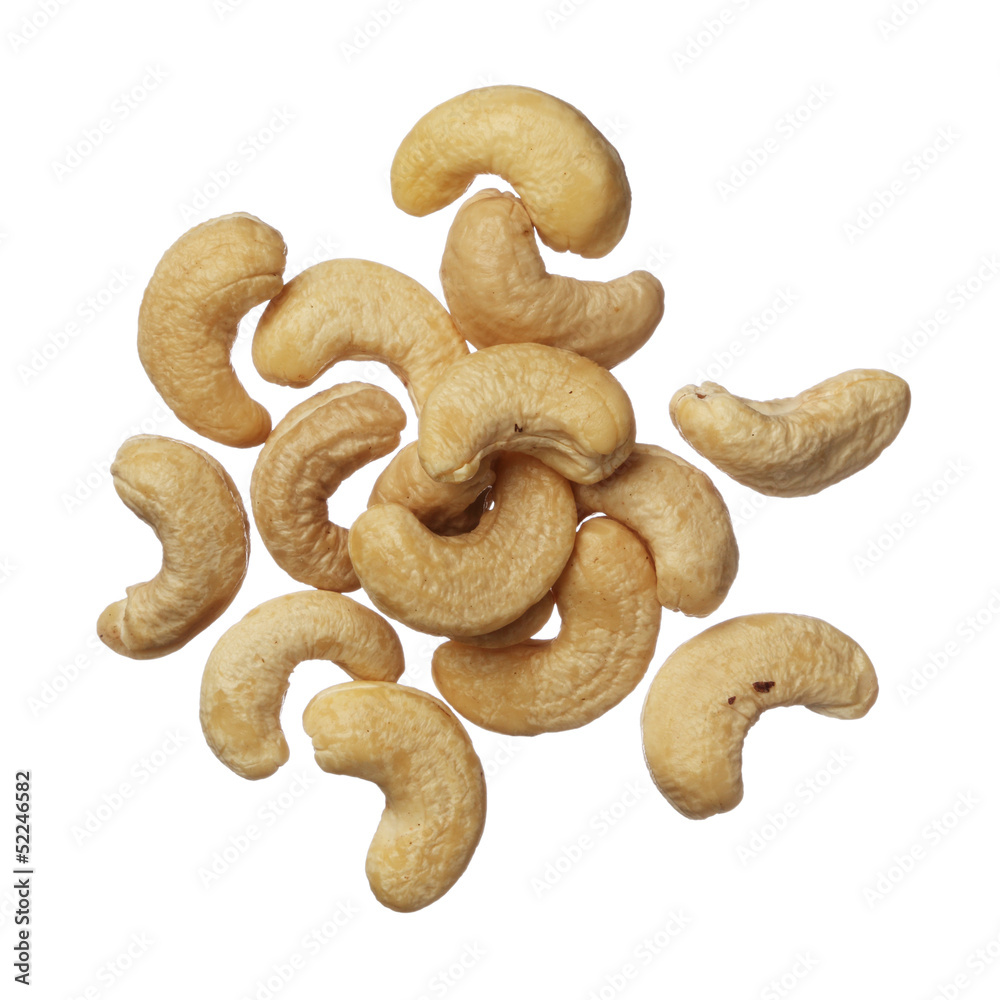 Cashew nuts isolated on white background Cashew nuts isolated on white background