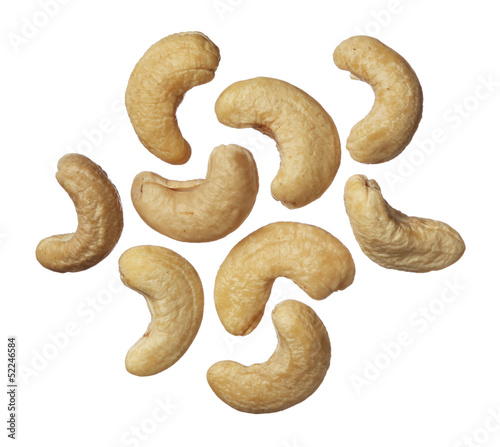 Cashew nuts isolated on white background