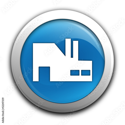usine sur bouton bleu