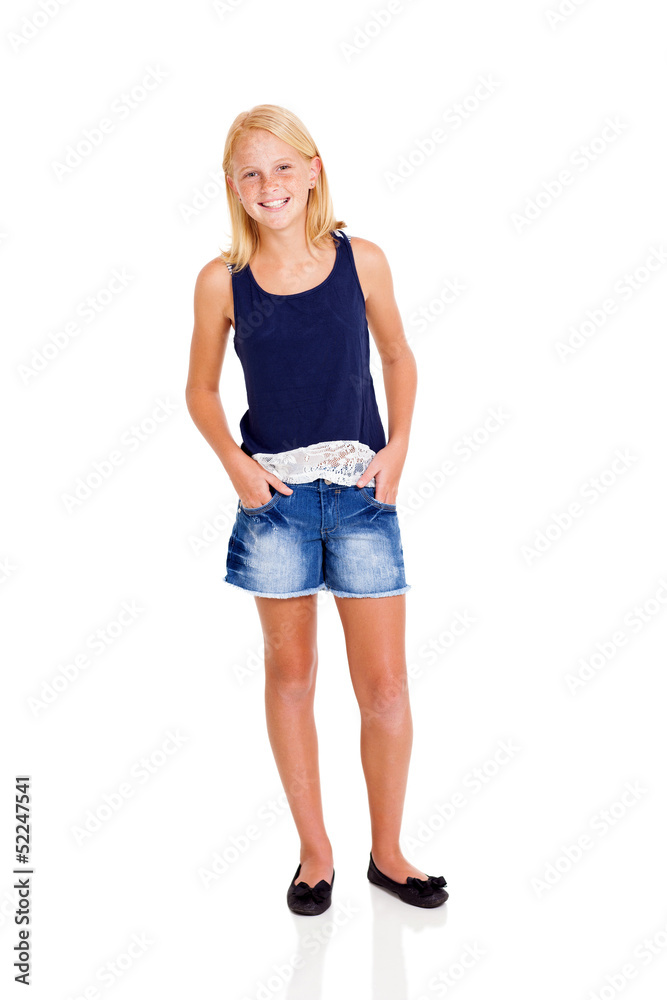 Fototapeta premium cute little girl isolated on white