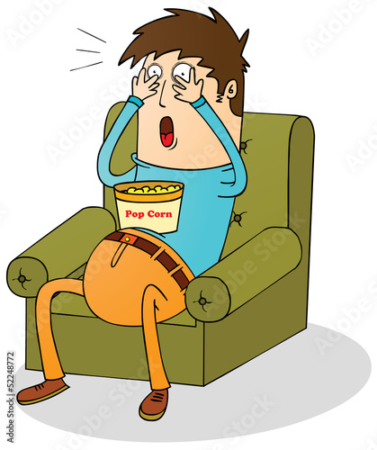 watching horror movie