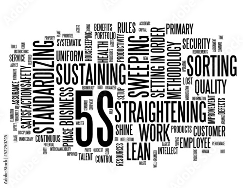 "5S" Tag Cloud (lean organization methodology smart process)