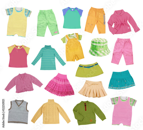 collection of children's clothing
