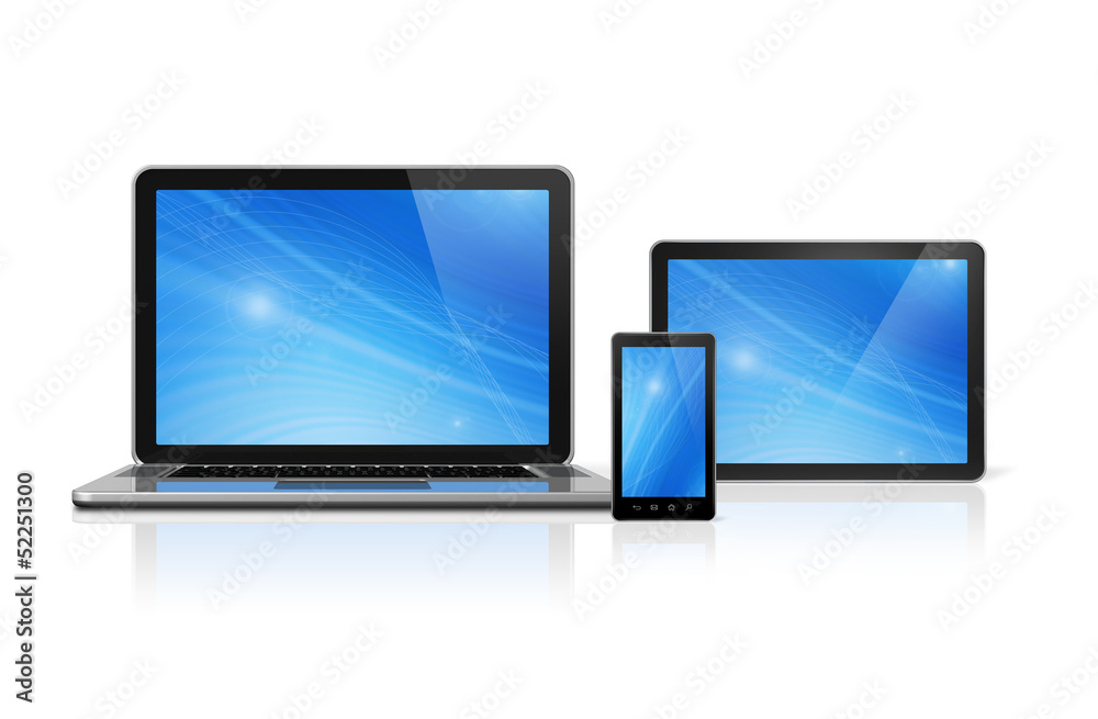Laptop, mobile phone and digital tablet pc Laptop, mobile phone and digital tablet pc