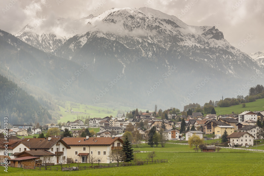 Mustair village in Switzerland, Europe.