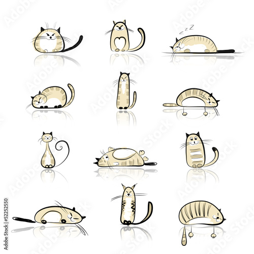 Funny cats collection for your design