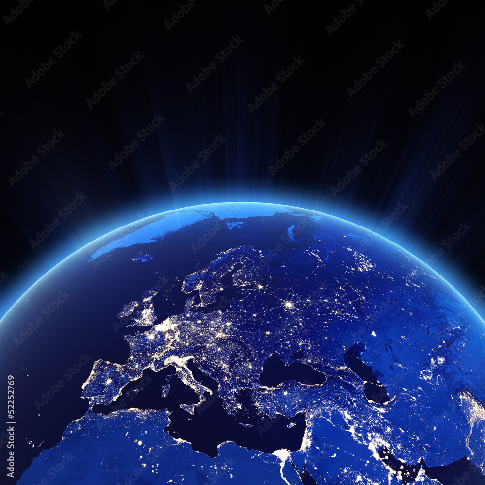 Europe city lights at night Europe city lights at night